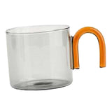 Maxbell milk Tea Cup with Handle Heat Resistance for Office Flower Tea Cereal Gray