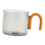 Maxbell milk Tea Cup with Handle Heat Resistance for Office Flower Tea Cereal Gray