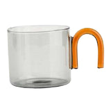 Maxbell milk Tea Cup with Handle Heat Resistance for Office Flower Tea Cereal Gray