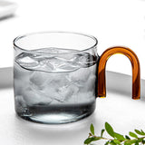 Maxbell milk Tea Cup with Handle Heat Resistance for Office Flower Tea Cereal Gray