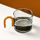 Maxbell milk Tea Cup with Handle Heat Resistance for Office Flower Tea Cereal Gray