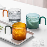 Maxbell milk Tea Cup with Handle Heat Resistance for Office Flower Tea Cereal Gray
