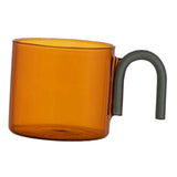 Maxbell milk Tea Cup with Handle Heat Resistance for Office Flower Tea Cereal Orange
