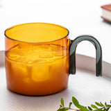 Maxbell milk Tea Cup with Handle Heat Resistance for Office Flower Tea Cereal Orange
