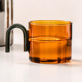 Maxbell milk Tea Cup with Handle Heat Resistance for Office Flower Tea Cereal Orange