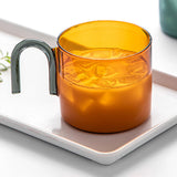 Maxbell milk Tea Cup with Handle Heat Resistance for Office Flower Tea Cereal Orange