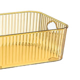 Maxbell Portable Transparent Storage Bin Vanity Basket for Restaurant Bathroom Home Yellow