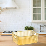 Maxbell Portable Transparent Storage Bin Vanity Basket for Restaurant Bathroom Home Yellow