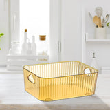 Maxbell Portable Transparent Storage Bin Vanity Basket for Restaurant Bathroom Home Yellow