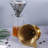 Maxbell Stainless Steel Permanent Coffee Filter Paperless Permanent Coffee Strainer Golden