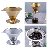 Maxbell Stainless Steel Permanent Coffee Filter Paperless Permanent Coffee Strainer Golden