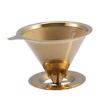 Maxbell Stainless Steel Permanent Coffee Filter Paperless Permanent Coffee Strainer Golden