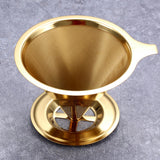Maxbell Stainless Steel Permanent Coffee Filter Paperless Permanent Coffee Strainer Golden
