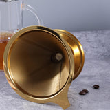 Maxbell Stainless Steel Permanent Coffee Filter Paperless Permanent Coffee Strainer Golden