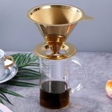 Maxbell Stainless Steel Permanent Coffee Filter Paperless Permanent Coffee Strainer Golden