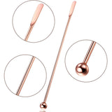 Maxbell 3Pcs Cocktail Stirrers Coffee Beverage Stir for Wine Making Brewing Bar Rose Gold