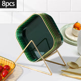 Maxbell Small Plate Dinnerware Fruit Snack Plate Pickle Dish Reusable for Home Green