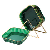 Maxbell Small Plate Dinnerware Fruit Snack Plate Pickle Dish Reusable for Home Green