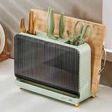 Maxbell Household Knife Holder Kitchenware Storage Drying Rack for Chopping Board Green