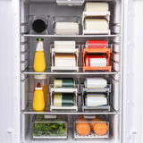 Maxbell Fridge Organizer Fridge Shelf Holder 2 Tiers for Cabinet Fridge Drawer Orange