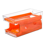 Maxbell Fridge Organizer Fridge Shelf Holder 2 Tiers for Cabinet Fridge Drawer Orange