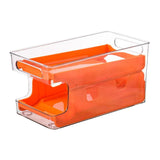 Maxbell Fridge Organizer Fridge Shelf Holder 2 Tiers for Cabinet Fridge Drawer Orange