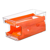 Maxbell Fridge Organizer Fridge Shelf Holder 2 Tiers for Cabinet Fridge Drawer Orange