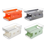 Maxbell Fridge Organizer Fridge Shelf Holder 2 Tiers for Cabinet Fridge Drawer Orange