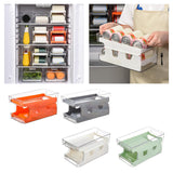 Maxbell Fridge Organizer Fridge Shelf Holder 2 Tiers for Cabinet Fridge Drawer Orange
