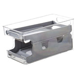 Maxbell Fridge Organizer Fridge Shelf Holder 2 Tiers for Cabinet Fridge Drawer Gray