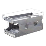 Maxbell Fridge Organizer Fridge Shelf Holder 2 Tiers for Cabinet Fridge Drawer Gray