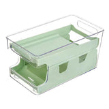 Maxbell Fridge Organizer Fridge Shelf Holder 2 Tiers for Cabinet Fridge Drawer Green
