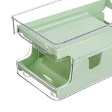 Maxbell Fridge Organizer Fridge Shelf Holder 2 Tiers for Cabinet Fridge Drawer Green