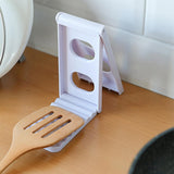 Maxbell Stove Top Ladle Rest Kitchen Organizer Ladle Tongs Rest Stand Utensil Rack white