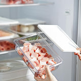 Maxbell Fridge Food Container Stackable Sealed Box Transparent Portable for Kitchen 700ML