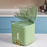 Maxbell 15kg Rice Storage Bin Flour Storage Container for Kitchen Home Light Green