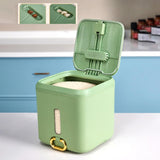 Maxbell 15kg Rice Storage Bin Flour Storage Container for Kitchen Home Light Green