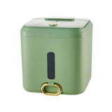 Maxbell 15kg Rice Storage Bin Flour Storage Container for Kitchen Home Light Green