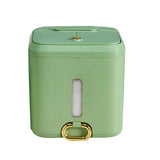 Maxbell 15kg Rice Storage Bin Flour Storage Container for Kitchen Home Light Green