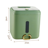 Maxbell 15kg Rice Storage Bin Flour Storage Container for Kitchen Home Light Green