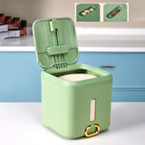 Maxbell 15kg Rice Storage Bin Flour Storage Container for Kitchen Home Light Green
