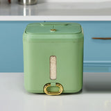 Maxbell 15kg Rice Storage Bin Flour Storage Container for Kitchen Home Light Green