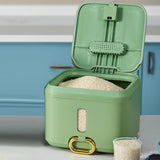 Maxbell 15kg Rice Storage Bin Flour Storage Container for Kitchen Home Light Green