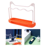Maxbell Sink Sponge Holder Removable Drain Pan Dish Cloth Hanger for Kitchen Sink Orange
