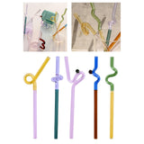 Maxbell Reusable Drinking Straws Long Glass Staw for Smoothies  Yellow and Pink