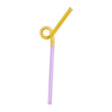 Maxbell Reusable Drinking Straws Long Glass Staw for Smoothies  Yellow and Pink