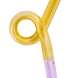 Maxbell Reusable Drinking Straws Long Glass Staw for Smoothies  Yellow and Pink