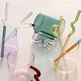 Maxbell Reusable Drinking Straws Long Glass Staw for Smoothies  Pink