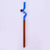 Maxbell Reusable Drinking Straws Long Glass Staw for Smoothies  Blue and Coffee