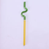 Maxbell Reusable Drinking Straws Long Glass Staw for Smoothies  Green and Yellow